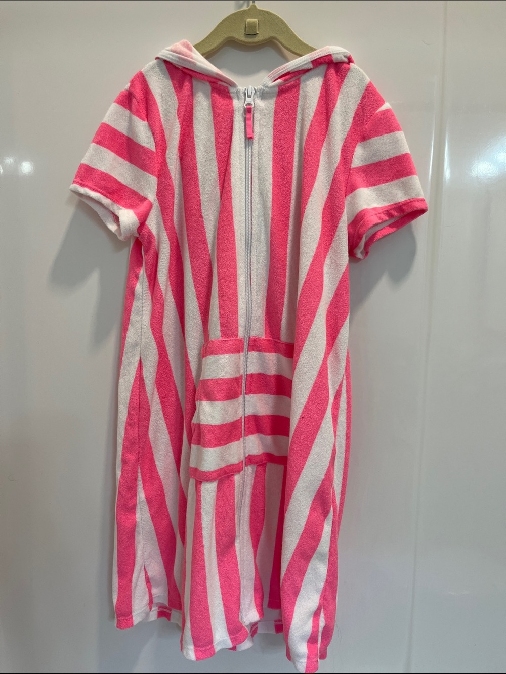 Kids striped pink and white swim cover up